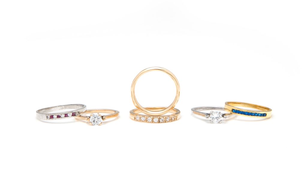 Conjunto de anillos artesanales de la joyería Miwi